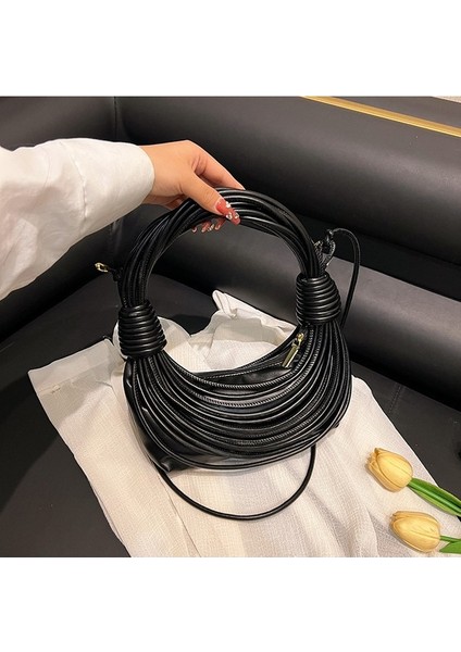 Moda Düğümlü Çanta Dokulu Dokuma Çok Renkli Popüler Çapraz Çanta (Yurt Dışından)