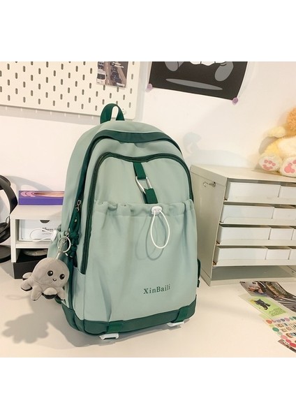Basit, Büyük Kapasiteli Sırt Çantası, Üst Düzey Renk Uyumlu Üniversite Öğrencisi Okul Çantası, Hafif Kore Tarzı Sırt Çantası (Yurt Dışından)