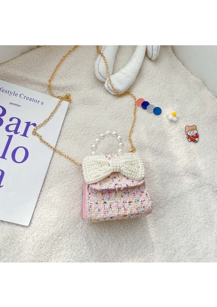 Çocuk Çantaları Sevimli Kızların Inci El Omuz Çantaları Mini Prenses Aksesuar Çantaları Çapraz Çantalar (Yurt Dışından)