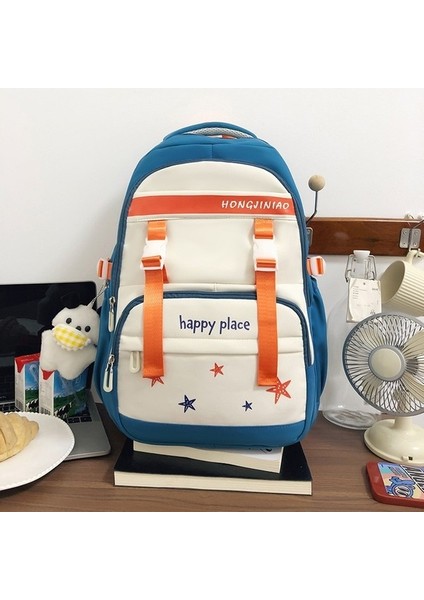 Dikiş Kontrast Renkli Sırt Çantası Kadın Gündelik Seyahat Çantası Öğrenci Okul Çantası Bilgisayar Sırt Çantası (Yurt Dışından) fiyatları