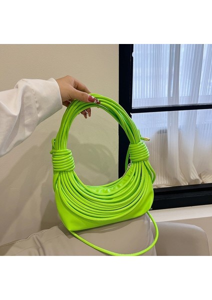 Moda Düğümlü Çanta Dokulu Dokuma Çok Renkli Popüler Çapraz Çanta (Yurt Dışından)