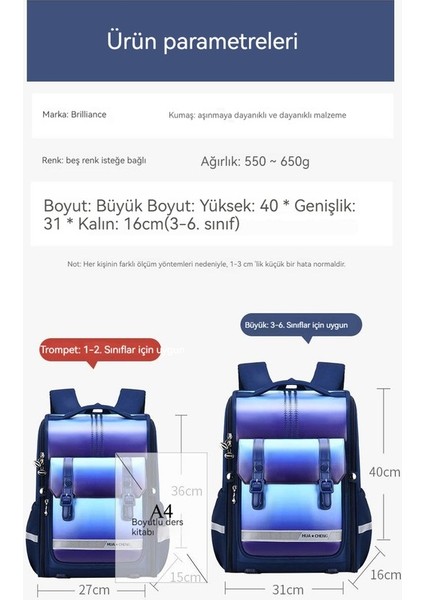 Yeni Uni Arka Yüksek Kali Büyük Kapasiteli Çocuk Okul Çantası, Omurgayı Korur ve Yükü , Havalı Kişilik Okul Sırt Çantası (Yurt Dışından) indirimleri