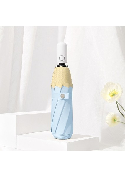 Tam Otomatik Renkli Ka Şemsiye, Yağmur Veya Parlaklık Güneşliği, Kadınlar Için Taşınabilir Anti-Uv Katlanır Şemsiye (Yurt Dışından)