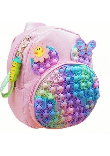 Karikatür-Silikon-Kemirgen Pioneer Okul Çantası-Gökkuşağı-Kız Sırt Çantası (Yurt Dışından)