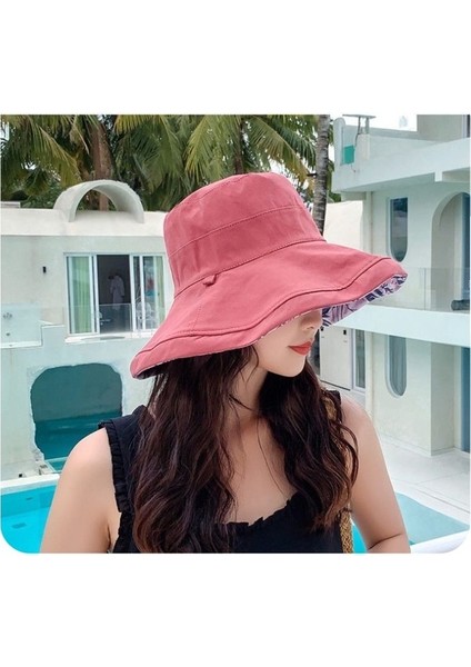 Çift Taraflı Balıkçı Şapkası Moda Bayanlar Yüzünü Örten Büyük Kenarlı Şapka (Yurt Dışından) indirimleri