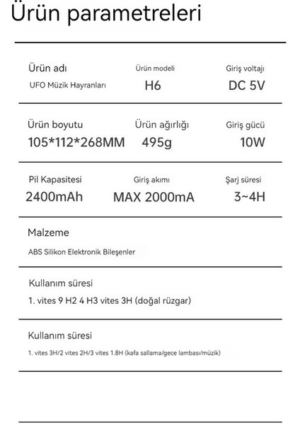 USB Mini El Fanı - Beyaz (Yurt Dışından)