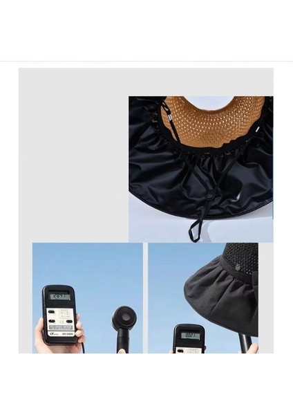 Siyah Tutkal Boş Üst Güneş Şapkası Bayanlar Kapak Yüz Büyük Kenarlı Şapka (Yurt Dışından) indirimleri