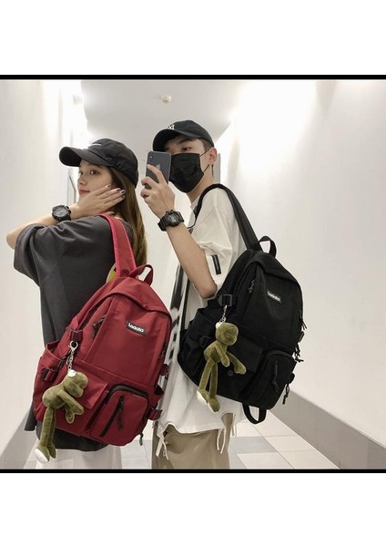 Yeni Uni Sırt Çantası Harajuku Öğrencilerinin Kore Versiyonu Düz Renk Okul Çantası Basit Yakışıklı Tarzı Okul Sırt Çantası (Yurt Dışından) fırsatları