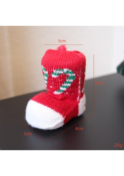 Noel Üç Boyutlu Örme Çorap ve Çizme Süslemeleri Noel Ağacı Alışveriş Merkezi Oturma Odası Atmosferi Dekorasyon Sahne Kolye (Yurt Dışından) fiyatları