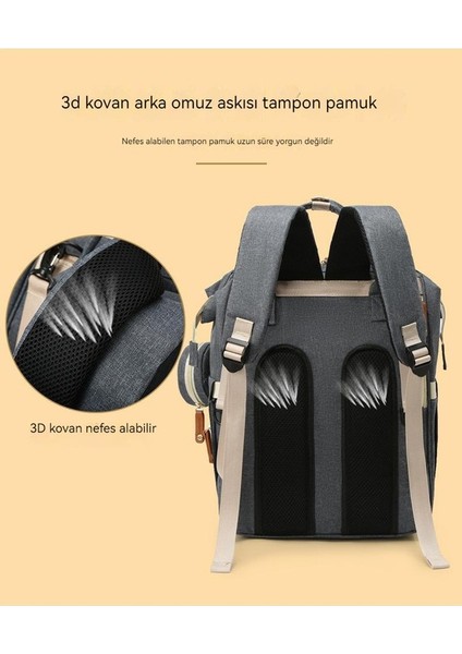 Yeni Anne Çantası Dışarı Çıkan Kadın Sırt Çantası Büyük Kapasiteli Omuzlar Anne ve Bebek Çantası Taşınabilir Bebek Çantası Su Geçirmez Nakış Ipliği Emzik Pratik Sırt Çantası (Yurt Dışından) fiyatları