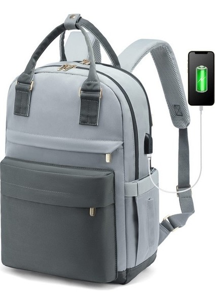 Şık Büyük Kapasiteli Laptop Çantası Taşınabilir Seyahat Sırt Çantası Erkek Çantası (Yurt Dışından)