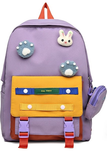Ins Küçük Taze Kontrast Renkli Sırt Çantası Yeni Kore Versiyonu Kızlar ve Çocuklar Için Yeni Moda Trendi Okul Sırt Çantası Büyük Kapasiteli Kanvas Okul Çantası (Yurt Dışından) fiyatları