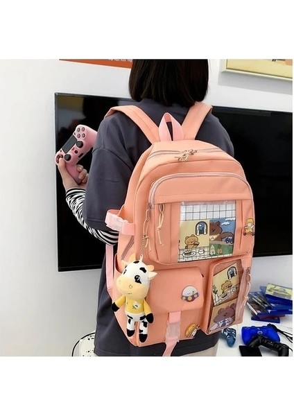 4 Parça Büyük Kapasiteli Okul Çantası Seti - Mavi (Yurt Dışından) indirimleri