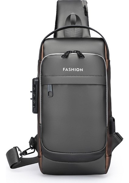 Su Geçirmez Rahat Omuz Çantası Erkek Trendy Motosiklet Göğüs Çantası Çok Fonksiyonlu Kod Kilidi Crossbody Çanta (Yurt Dışından) fiyatları