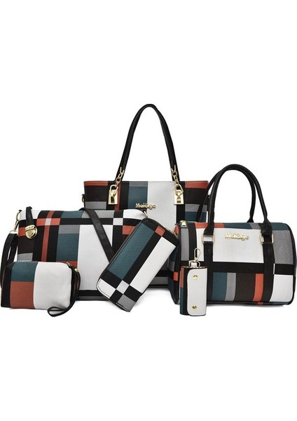 Yeni Moda Tek Omuz Crossbody Kadın Çanta Altı Parçalı Seti (Yurt Dışından)