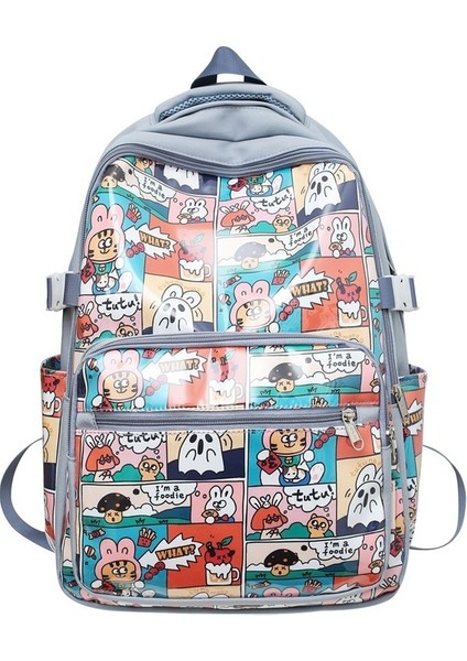 Yeni Uni Sırt Çantası Ins Graffiti Tarzı Okul Çantası Büyük Kapasiteli Hit Renkli Kişilik Modaya Uygun Havalı Stil Okul Sırt Çantası (Yurt Dışından)