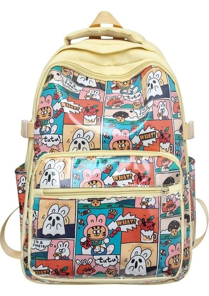 Yeni Uni Sırt Çantası Ins Graffiti Tarzı Okul Çantası Büyük Kapasiteli Hit Renkli Kişilik Modaya Uygun Havalı Stil Okul Sırt Çantası (Yurt Dışından) modelleri