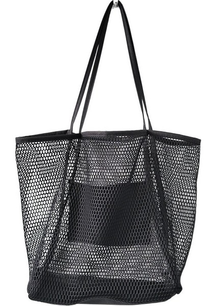 Büyük Kapasiteli Plaj Çantası Içi Boş Örgü Saklama Çantası (Yurt Dışından)