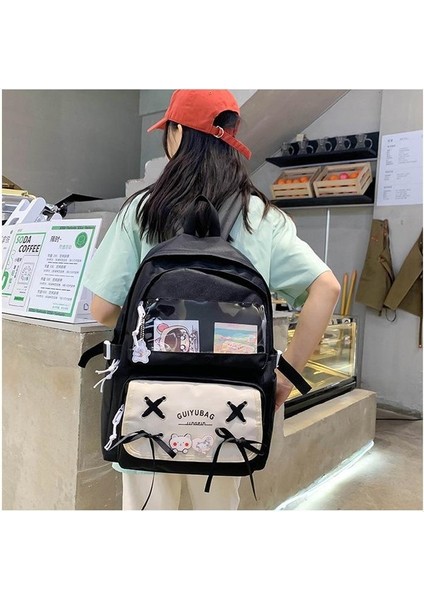 Yeni Uni Beş Parçalı Pratik Sırt Çantası Küçük Taze Papyon Okul Çantası Büyük Kapasiteli Modaya Uygun Okul Sırt Çantası (Yurt Dışından) fiyatları