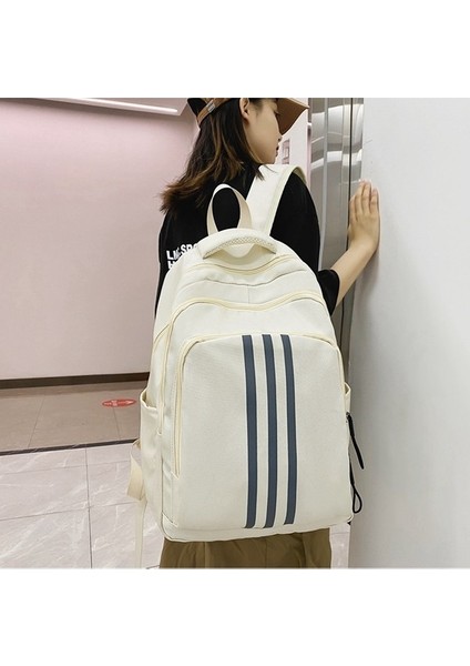 Büyük Kapasiteli Sırt Çantası Açık Seyahat Basit Çift Sırt Çantası Üniversite Öğrenci Çantası (Yurt Dışından)