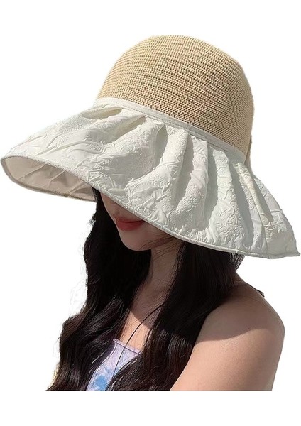 Bayanlar Örme Güneş Şapkası Moda Yüz Kapak Kova Şapka (Yurt Dışından)