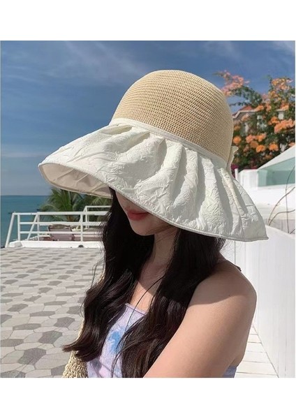 Bayanlar Örme Güneş Şapkası Moda Yüz Kapak Kova Şapka (Yurt Dışından) fiyatları