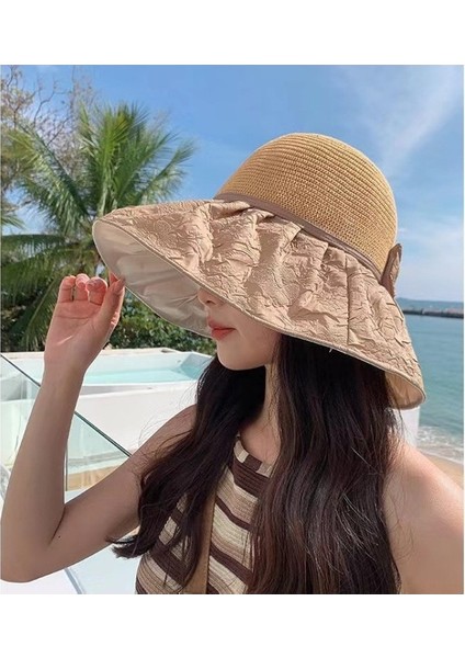 Bayanlar Örme Güneş Şapkası Moda Yüz Kapak Kova Şapka (Yurt Dışından) modelleri