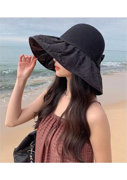 Bayanlar Örme Güneş Şapkası Moda Yüz Kapak Kova Şapka (Yurt Dışından) fırsatları