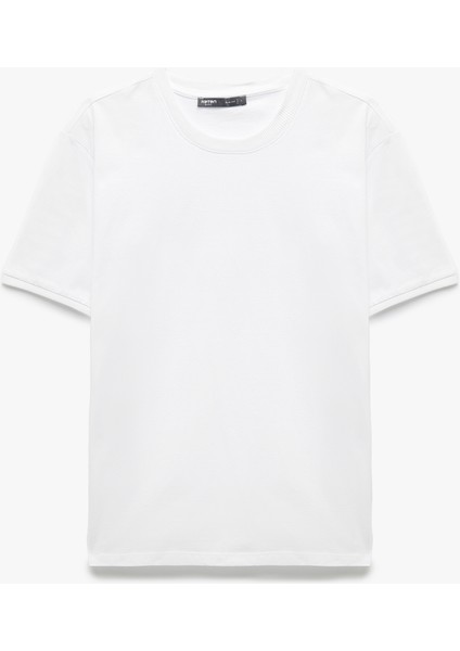 Kısa Kollu Bisiklet Yaka Pamuklu Slim Fit Erkek Basic Tişört modelleri