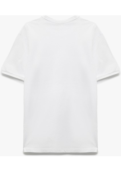 Kısa Kollu Bisiklet Yaka Pamuklu Slim Fit Erkek Basic Tişört fırsatları