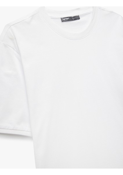Kısa Kollu Bisiklet Yaka Pamuklu Slim Fit Erkek Basic Tişört indirimleri