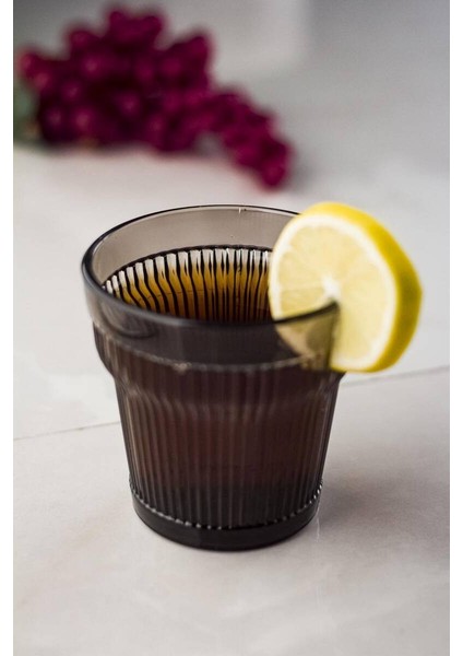 Akrilik Barok Füme 6 Lı Kısa Bardak