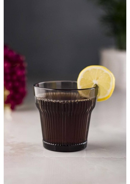 Akrilik Barok Füme 6 Lı Kısa Bardak