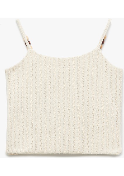 Boncuk Detaylı Ince Askılı Kolsuz Dokulu Atlet fiyatları