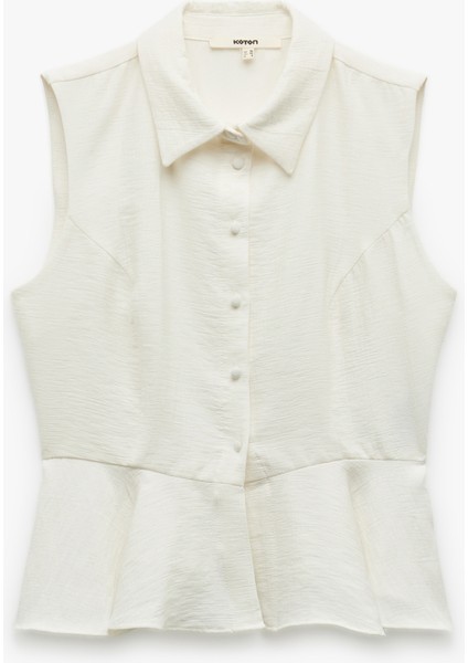 Viskon Kumaş Astarlı Kolsuz Peplum Gömlek modelleri