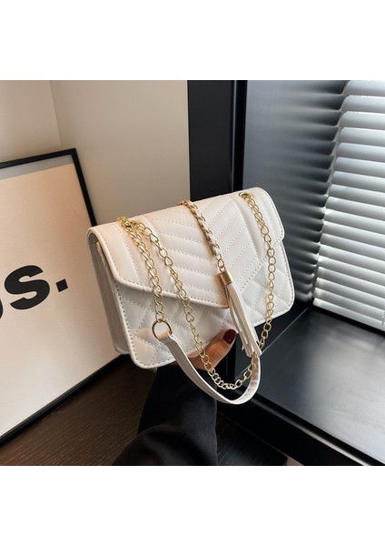 Batı Tarzı Tek Omuz Çapraz Askılı Çanta, Çok Yönlü Küçük Kare Çanta, Kadınlar Için Üst Düzey Püsküllü Çanta (Yurt Dışından)