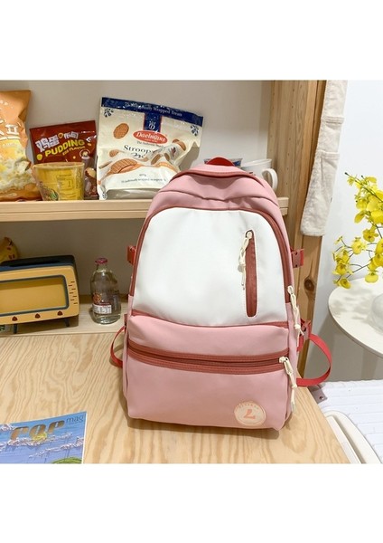 Erkekler ve Kadınlar Için Kontrast Renkli Sırt Çantası, Büyük Kapasiteli, Yüksek Görünüm, Orman Tarzı, Çok Yönlü ve Basit (Yurt Dışından)