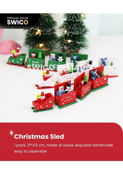 Yaratıcı Noel Dekorasyonu Ahşap Noel Kızağı 1 Adet (Yurt Dışından)