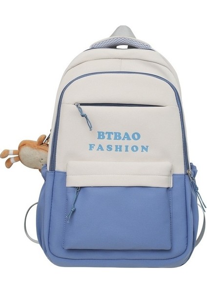 Sırt Çantası Rahat Moda Kadın Bahar Yeni Sırt Çantası Ortaokul Kampüsü Büyük Kapasiteli Yük Azaltıcı Ultra Hafif Okul Çantası (Yurt Dışından)