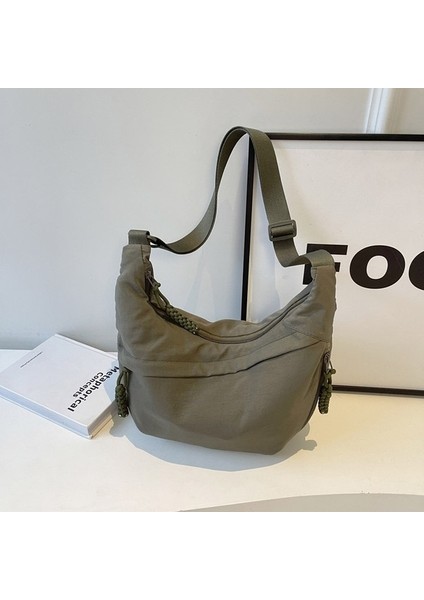 Gündelik Oxford Kumaş 2024 Ilkbahar ve Yaz Yeni Kampüs Spor Stili Düz Renk Yabancı Stil Büyük Kapasiteli Tek Omuz Çapraz Vücut Hamur Tatlısı Çantası (Yurt Dışından)