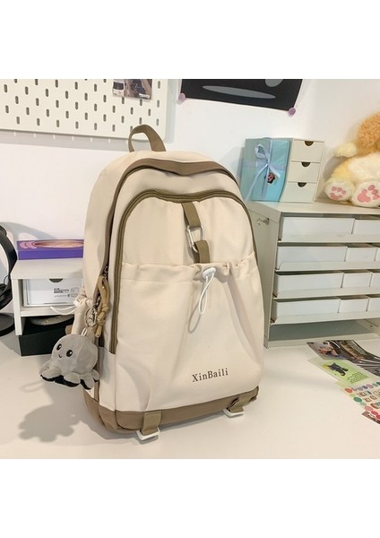 Basit, Büyük Kapasiteli Sırt Çantası, Üst Düzey Renk Uyumlu Üniversite Öğrencisi Okul Çantası, Hafif Kore Tarzı Sırt Çantası (Yurt Dışından) fiyatları
