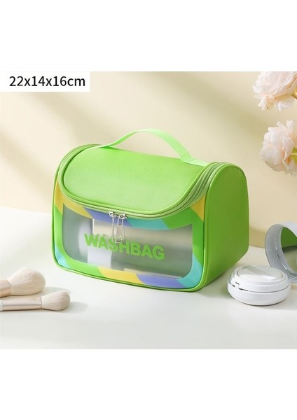 Taşınabilir Elde Tutulan Kozmetik Çantası, Büyük Kapasiteli Seyahat Makyaj Çantası, Kozmetik Saklama Çantası, Su Geçirmez Plaj Çantası (Yurt Dışından)