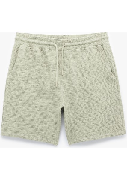 Pamuklu Dokulu Bermuda Beli Bağcıklı Şort modelleri