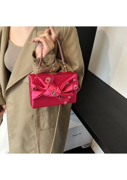 Moda Yay Omuz Çantası Niş Çok Yönlü Çapraz Askılı Yapay Elmas Gece Çantası Trendi (Yurt Dışından)