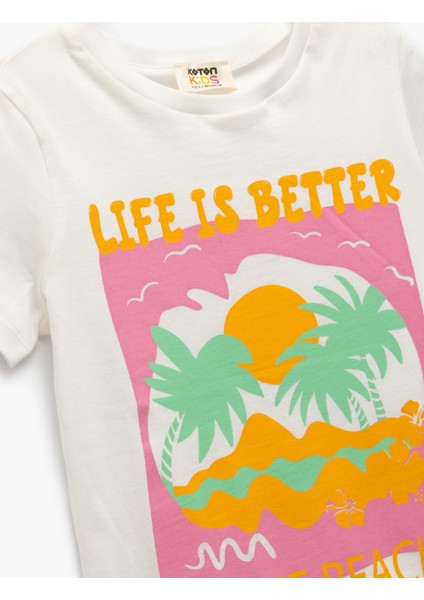 Baskılı Bisiklet Yaka Kısa Kollu Pamuklu Tişört modelleri