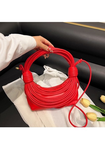 Moda Düğümlü Çanta Dokulu Dokuma Çok Renkli Popüler Çapraz Çanta (Yurt Dışından)