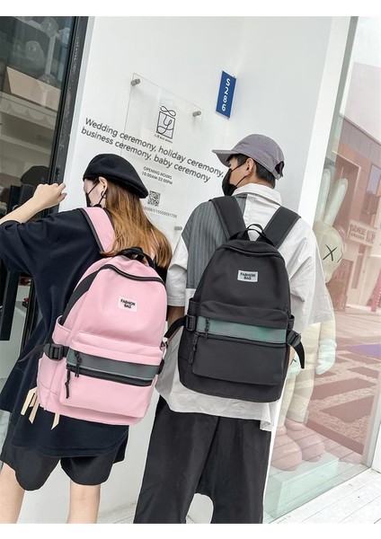 Yeni Pratik Sırt Çantası Kore Versiyonu Moda Yansıtıcı Şerit Çift Sırt Çantası Büyük Kapasiteli Gelgit Serin Tarzı Okul Sırt Çantası (Yurt Dışından) modelleri