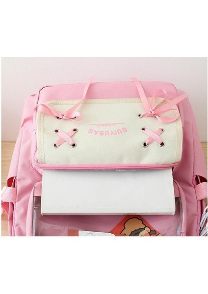 Yeni Uni Beş Parçalı Pratik Sırt Çantası Küçük Taze Papyon Okul Çantası Büyük Kapasiteli Modaya Uygun Okul Sırt Çantası (Yurt Dışından) modelleri