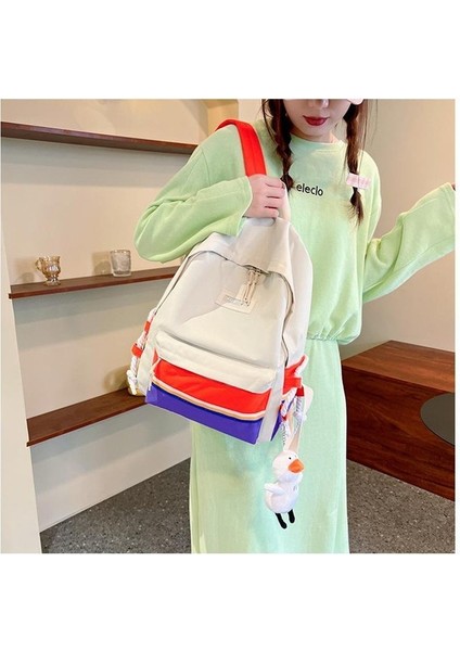 Yeni Uni Sırt Çantası Kore Versiyonu Ins Tarzı Moda Sarı ve Mavi Renk Eşleştirme Okul Çantası Japon Kolej Tarzı Tüm Maç Gündelik Okul Sırt Çantası (Yurt Dışından)