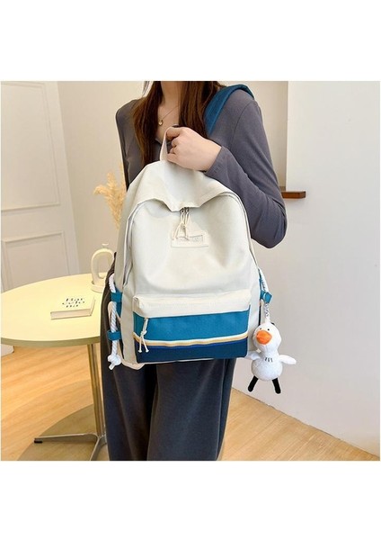 Yeni Uni Sırt Çantası Kore Versiyonu Ins Tarzı Moda Sarı ve Mavi Renk Eşleştirme Okul Çantası Japon Kolej Tarzı Tüm Maç Gündelik Okul Sırt Çantası (Yurt Dışından)